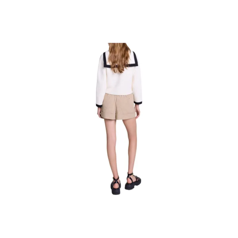 Maje Contrast collar Cardigan-3
