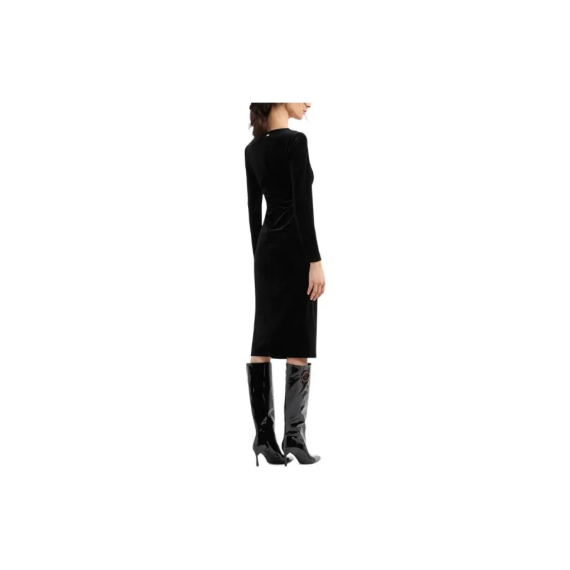 ARMANI EXCHANGE FW24 Long Sleeved Dress Women's Black-2