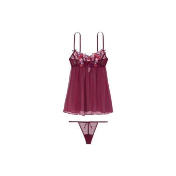 Victoria's Secret Pajama Set Women's Burgundy