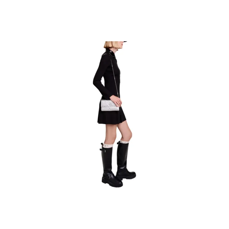 Maje Long-sleeve Ribbed Minidress-4