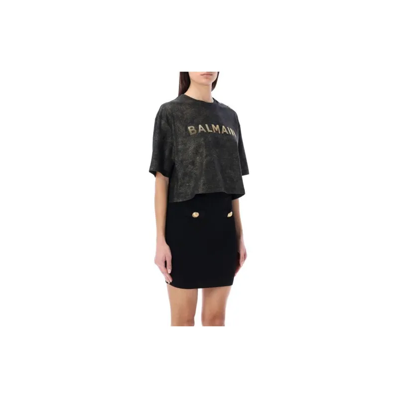 BALMAIN Crop Tops Women's Black-3