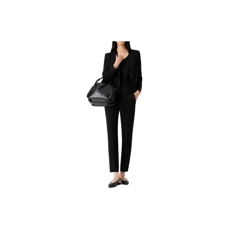 EMPORIO ARMANI Viscose Stretch Jersey V neck Jumper With Three quarter Length Sleeves-1