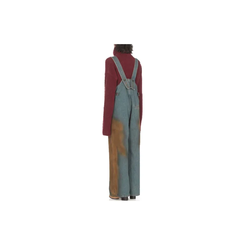 UMA WANG Abstract-pattern Print Dungarees-2