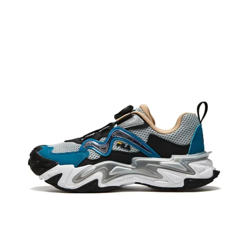 FILA KIDS Slip Resistant Cushioning Low Top Kids' Outdoor Shoes Gray Blue Teenagers-0
