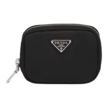 PRADA Fabric Wallet Small Size Women's Black