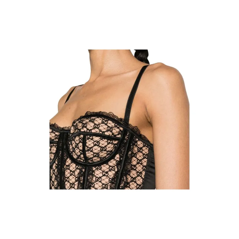 GUCCI Gg Mesh Corset Top-4