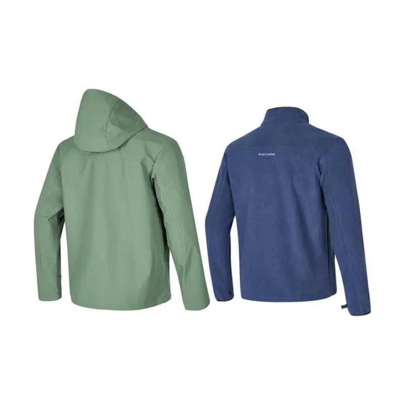Skechers Water-Resistant Windproof Wear-Resistant Warm Water-Repellent Windbreaker Jacket Men's Brown Green-1