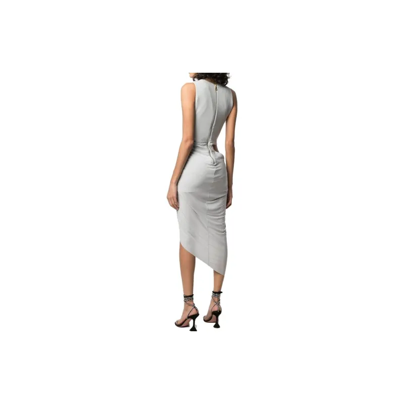 BALMAIN Sleeveless Dresses Women's Gray-2