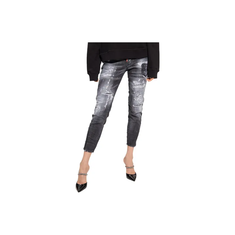 DSQUARED 2 Low Rise Distressed Cropped Jeans-2