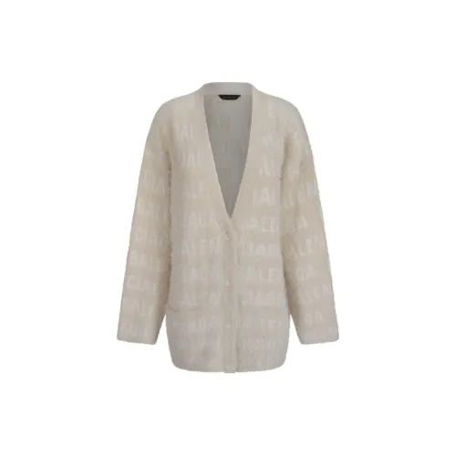 Balenciaga Allover Logo Furry Cardigan