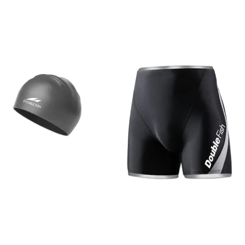 DOUBLEFISH Swimming Sets Polyester Polyamide Elastane Beach Pool Snorkeling Men's Black