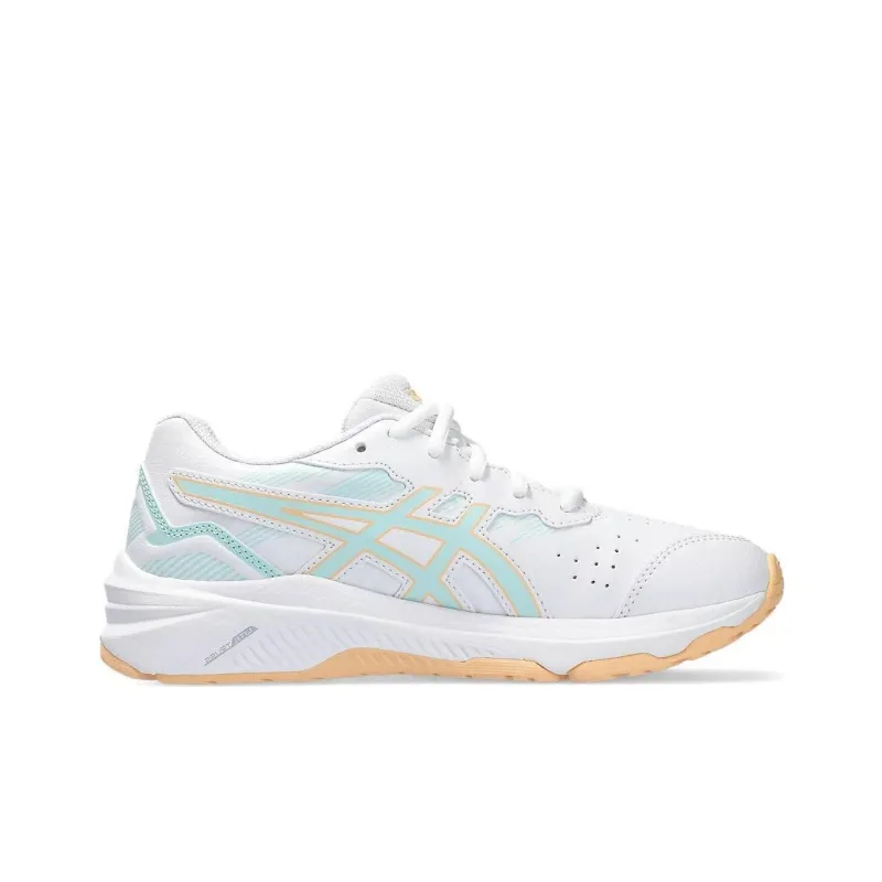 Asics GT 1000 Leather 2 Abrasion Resistant Breathable Low Top Kids' Running Shoes White Green Teenagers-1