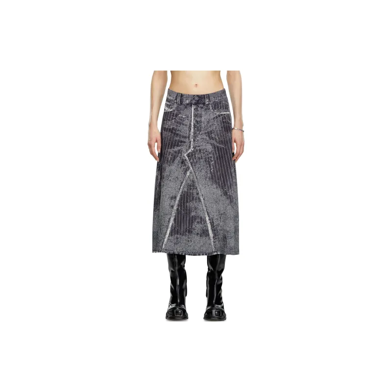 DIESEL O Hanna Denim Skirt 'Black'-1