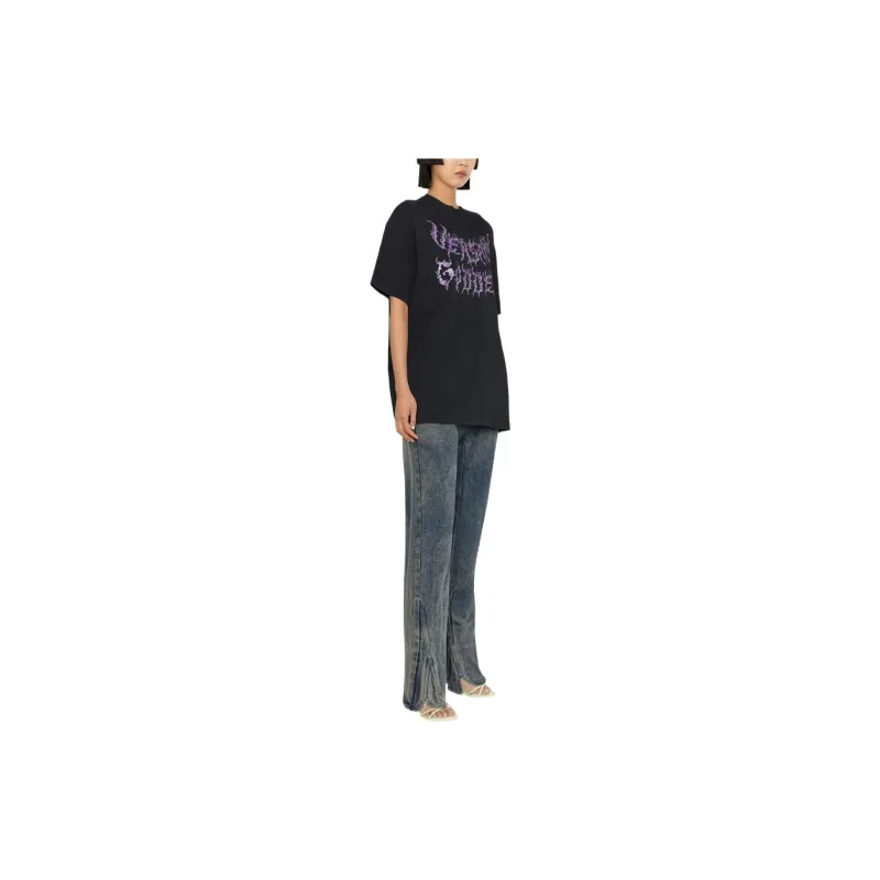 VERSACE Goddess Logo T Shirt 'Black'-3