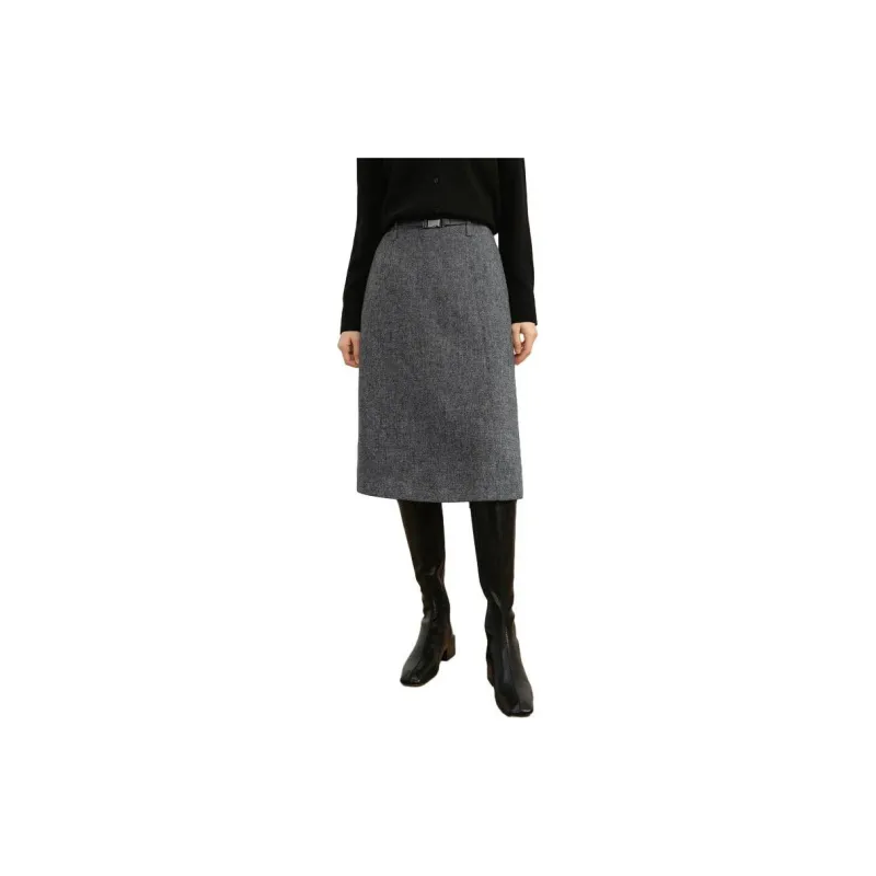 JZ Juzui Casual Long Skirts Women's Medium Gray-1