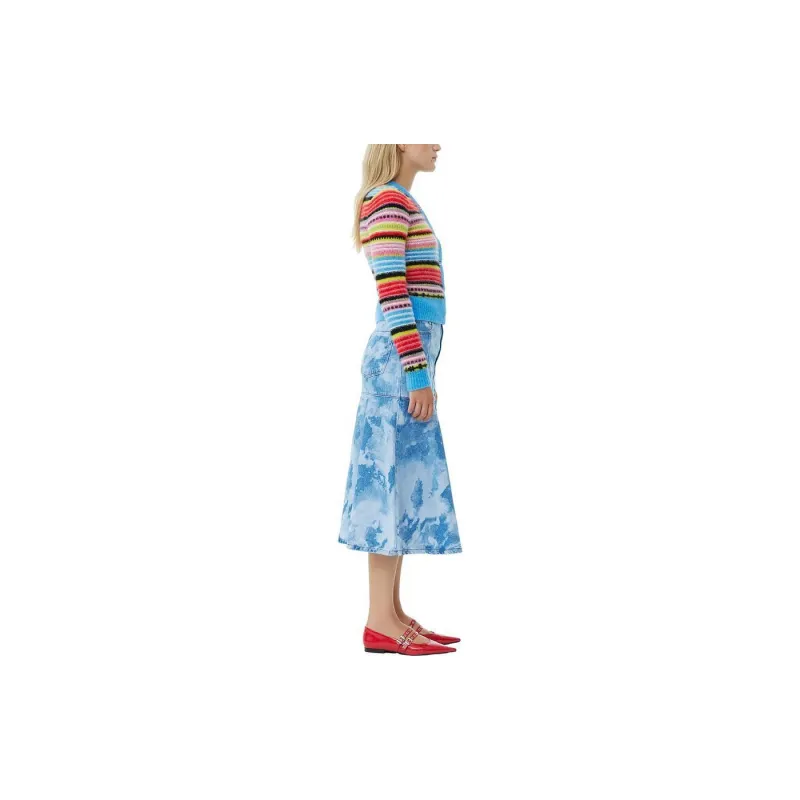 GANNI Soft Wool Stripe Cardigan-3