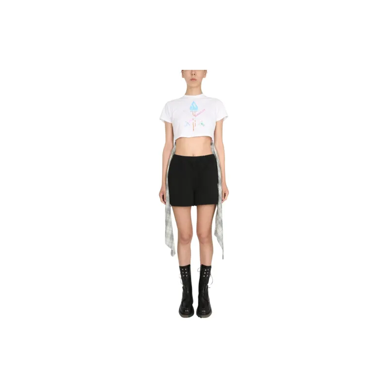 Opening Ceremony Hybrid Crewneck Cropped T Shirt-3