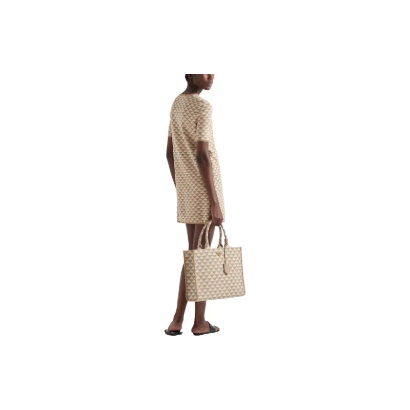 PRADA Short-Sleeved Dresses Women's Beige-2