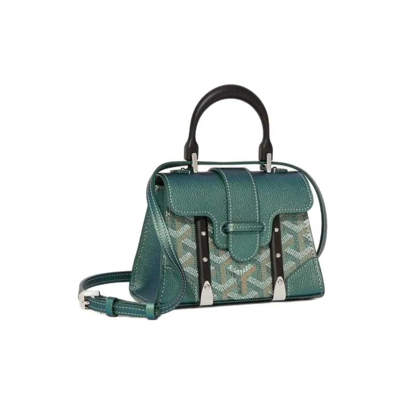 GOYARD Canvas With Calfskin Shoulder Bag Crossbody Bag Handbag Mini Women's Pearl Green-1