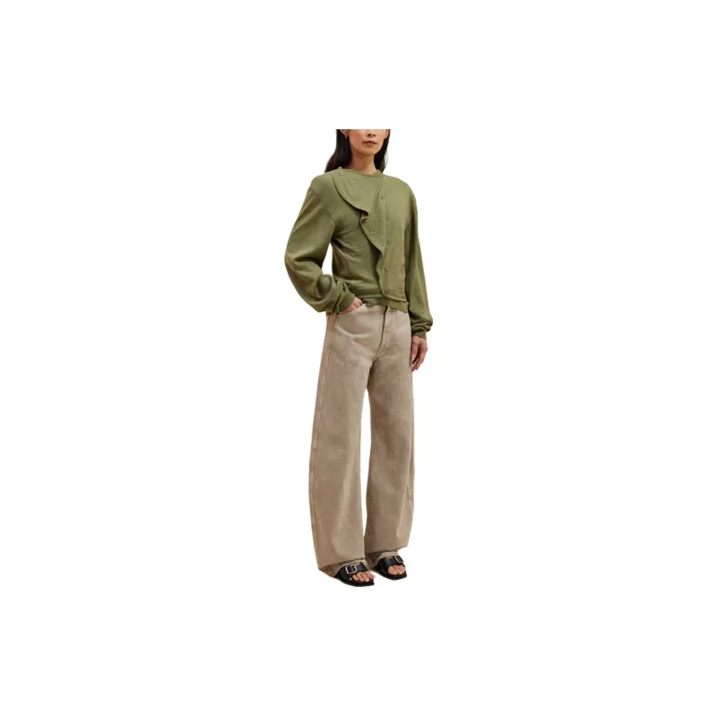 Lemaire Trompe L'Oeil Cardigan 'Light Olive'-3