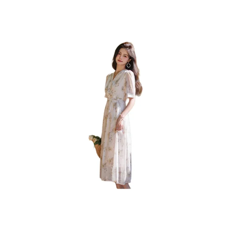 ETSE Short Sleeved Dresses Women's Multicolor-1