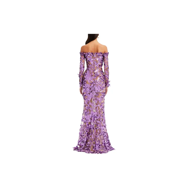 OSCAR DE LA RENTA SS24 Long-Sleeved Dresses Women's Purple-2
