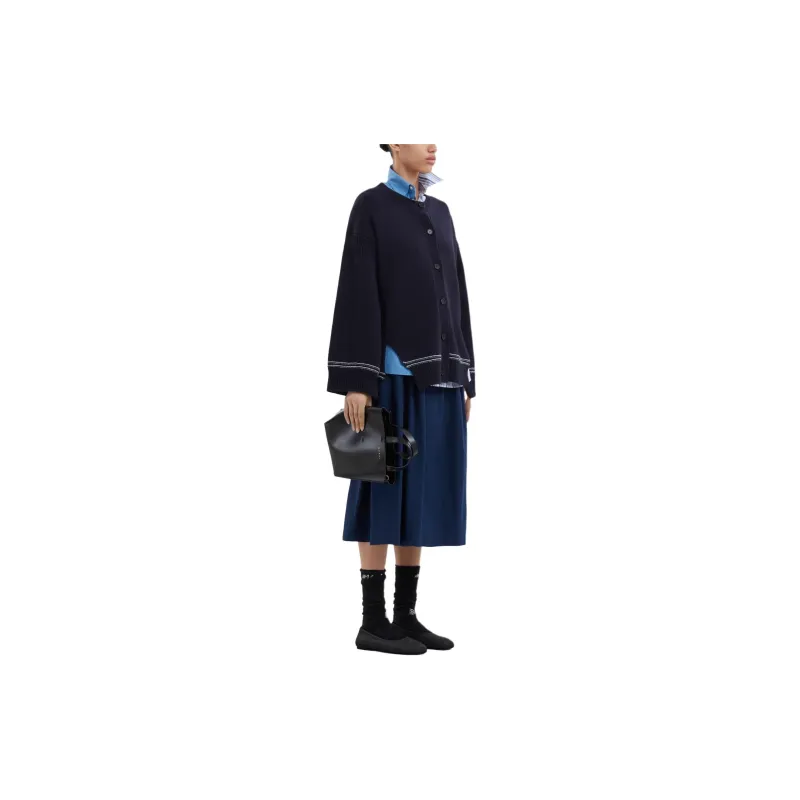 MARNI Kimono Sleeve Wool Cardigan 'Light Navy'-3