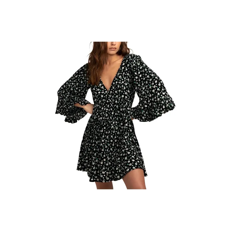 BILLABONG Long Sleeved Dress Women's Black-3