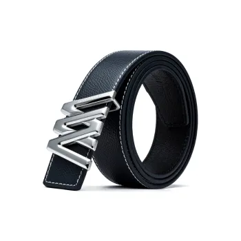 Anthony Miles Top Grain Cow Leather Leather Belts Men's Black 3.4cm