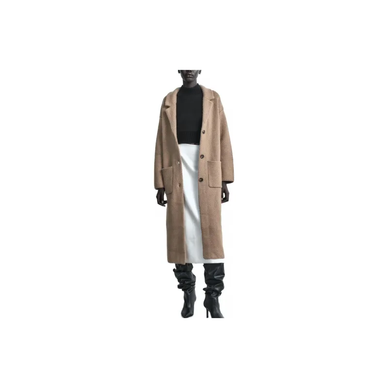 ZARA Coats Women's Brown-1