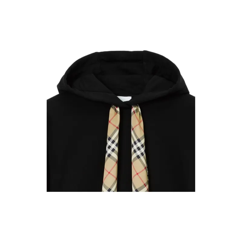 Burberry Checked Drawstring Long Sleeved Hoodie-4