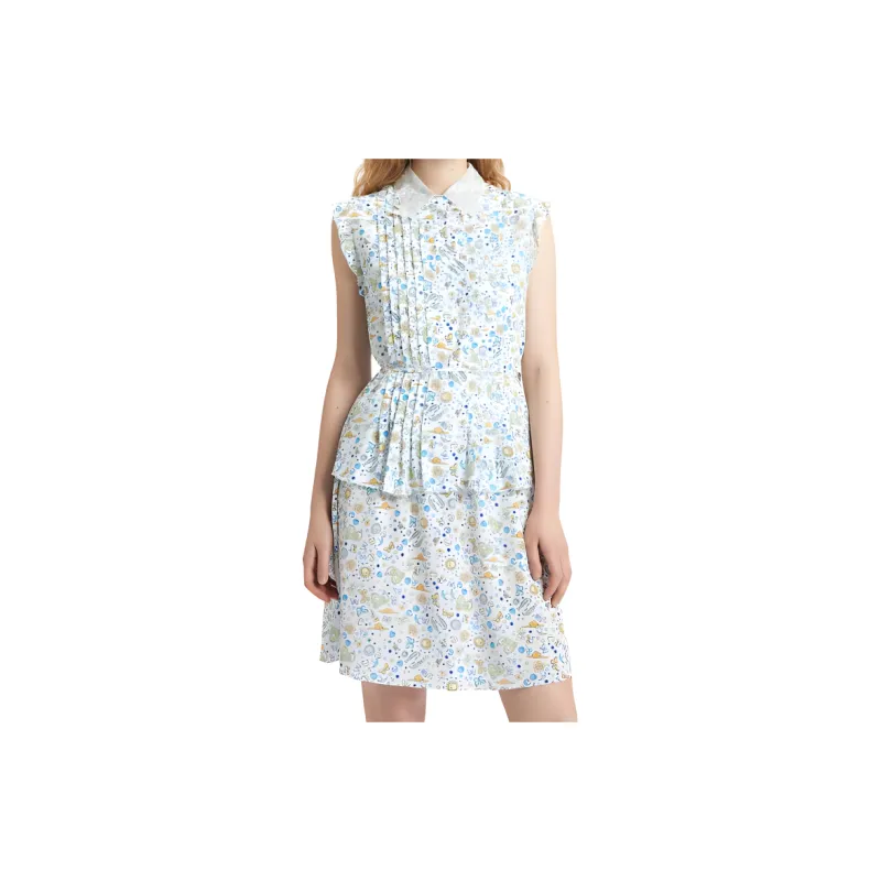 CARVEN Sleeveless Dress Women's White-5