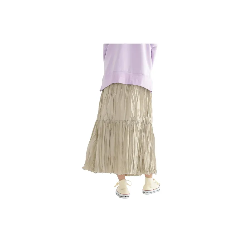 Beams Casual Long Skirts Women's Beige-4