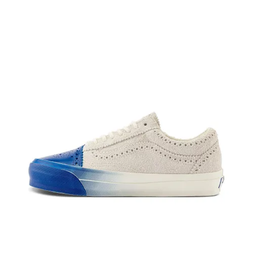 Vans Old Skool Anti Slip Wear Resistant Low Top Skateboard Shoes Unisex White Blue