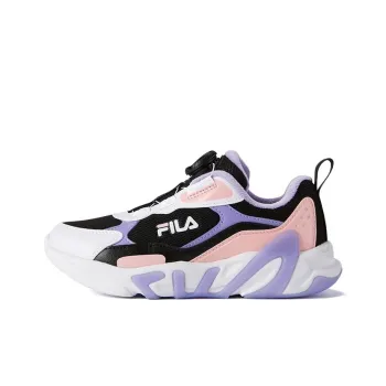 FILA KIDS Mind7 Anti Slip Wear Resistant Low Top Kids' Running Shoes Black Purple Teenagers