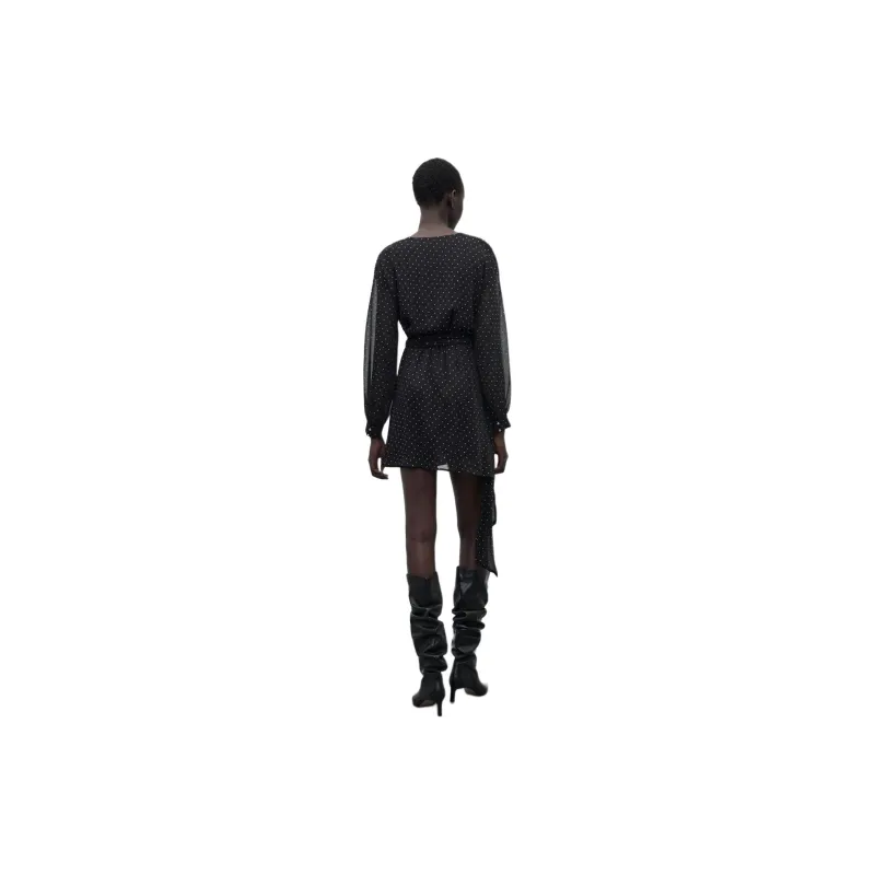 ZARA Long-Sleeved Dresses Women's Black-2