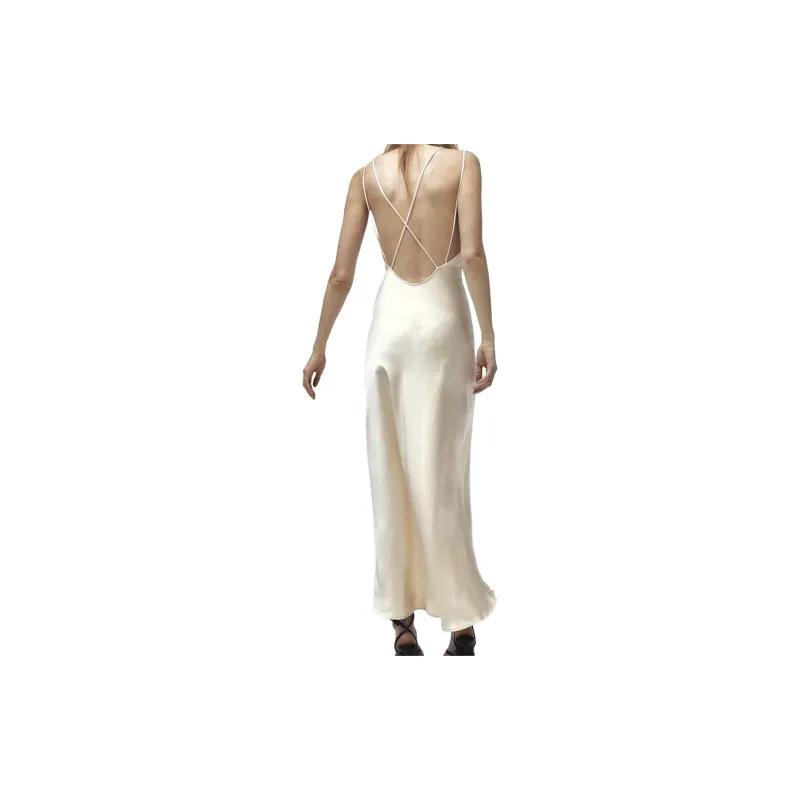 ZARA Slip Dresses Women's Champagne-3