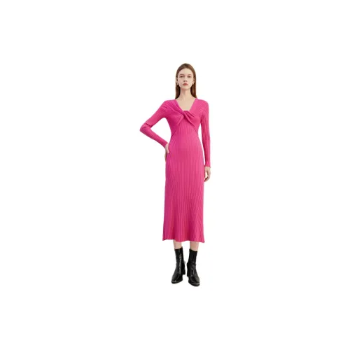 DPLAY Long-Sleeved Dresses Women's Barbie Rose Pink