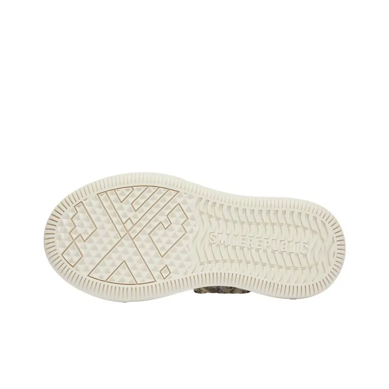 SMILEREPUBLIC MONET TWEED.LOW.SP Height Increasing Wear-Resistant Low-Top Canvas Shoes Unisex Brown Green-5