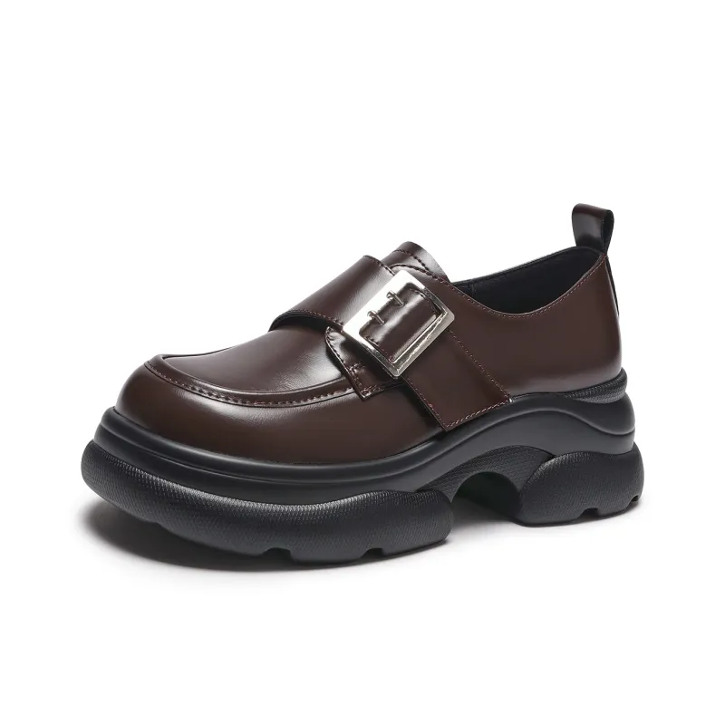 Hotwind Loafers 6cm Women's Brown-1