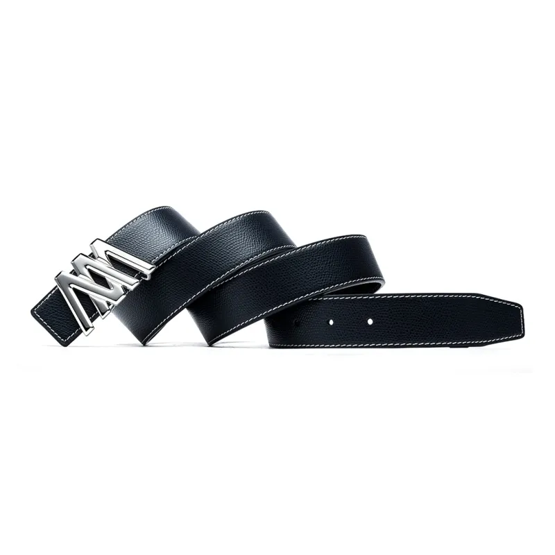 Anthony Miles Top Grain Cow Leather Leather Belts Men's Black 3.4cm-2