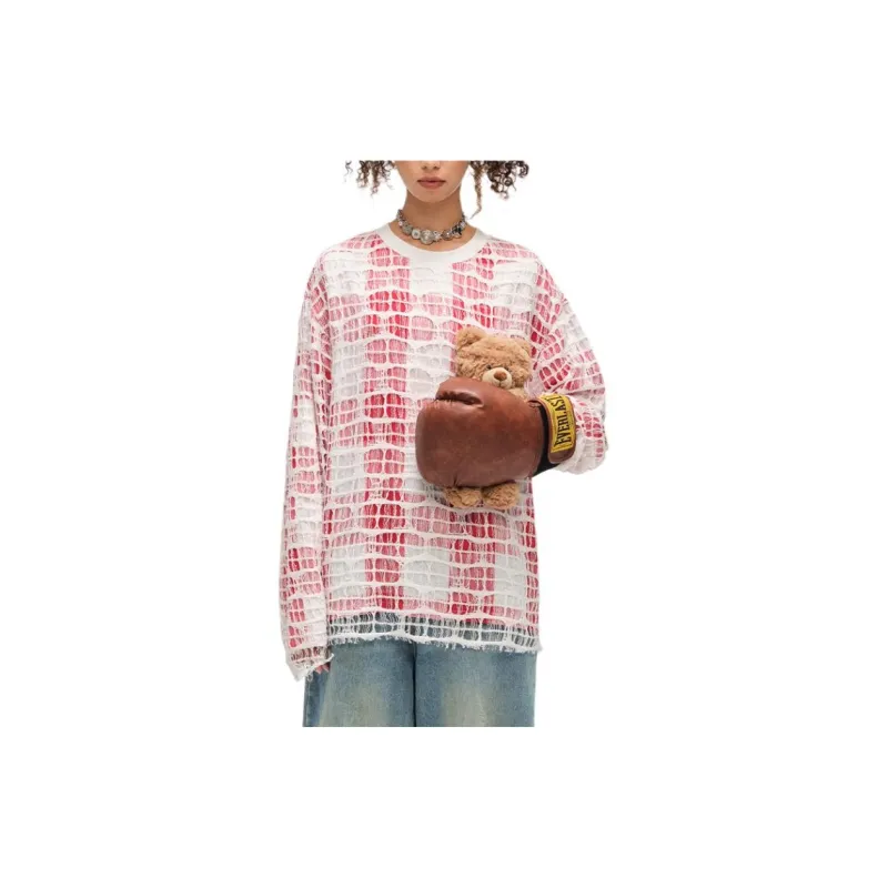 Alexia Sandra Drop Shoulder Sleeve T Shirt Unisex Red White-1