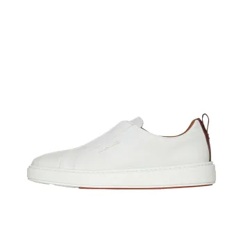 Santoni Logo Printed Almond Toe Sneakers