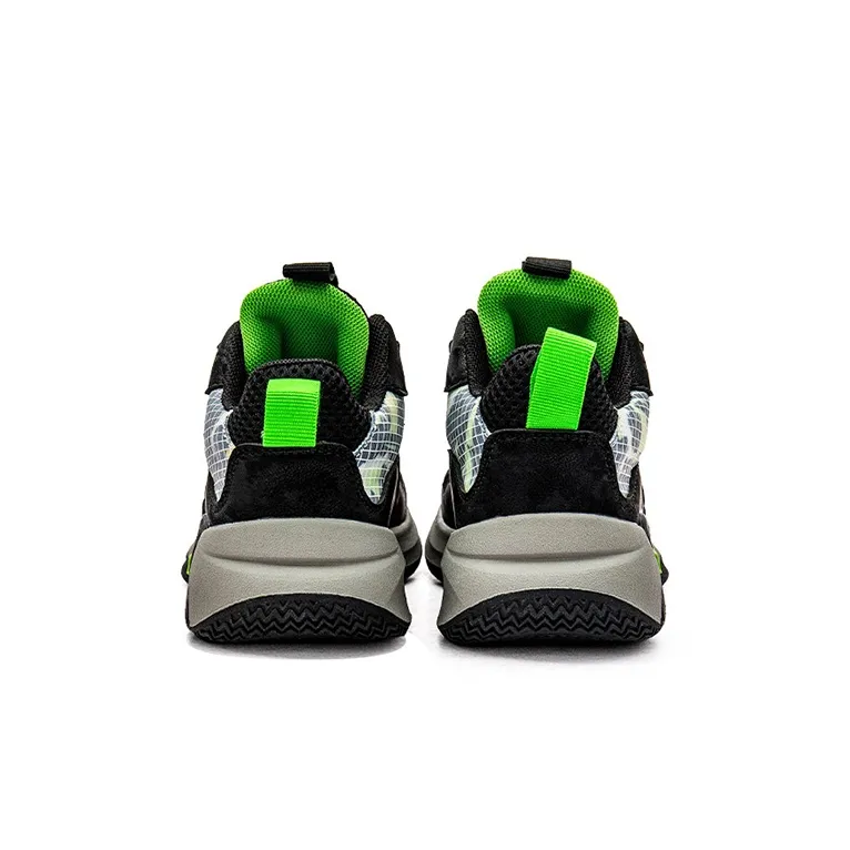 KAPPA KIDS Low Top Children's Basketball Shoes Black Green Kids'-4