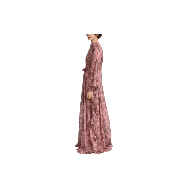 DIOR All Over Patterned Ruffled Dress-4