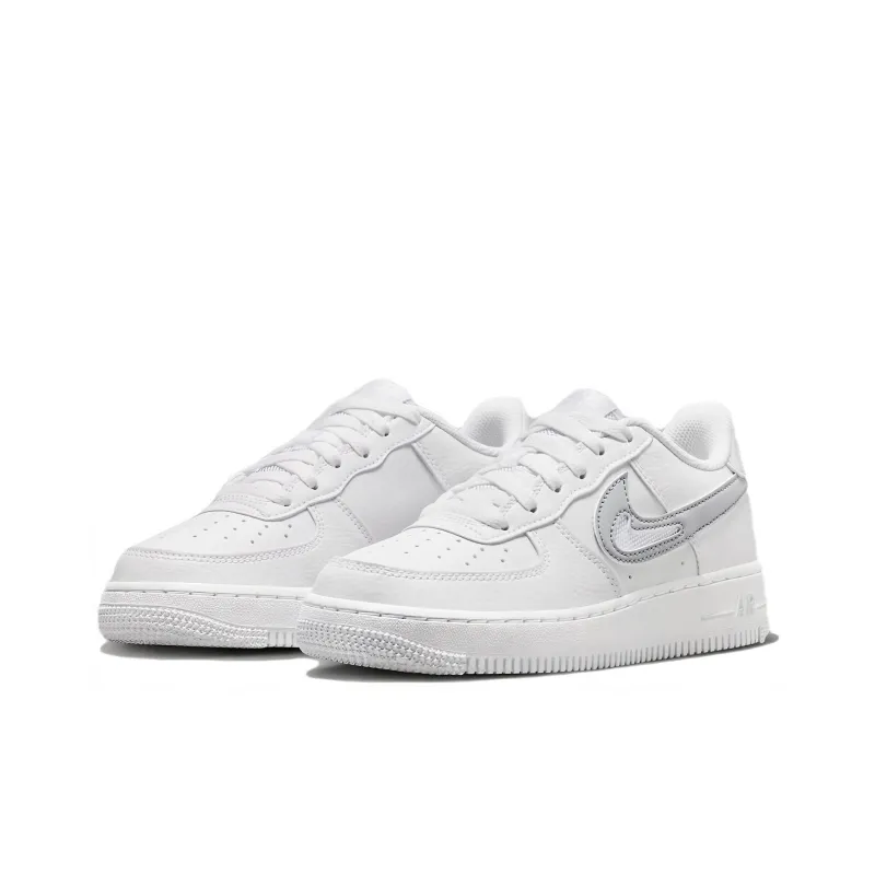Nike Air Force 1 GS Cut Out Swoosh - White Photon Dust-2