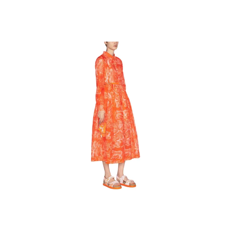 DIOR Long-Sleeved Dresses Women's Orange-1