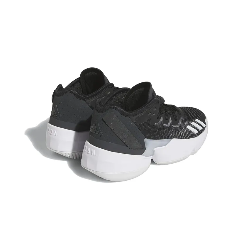 Adidas D.O.N. Issue #4 Anti Slip Wear Resistant Low Top Children's Basketball Shoes Black White Teenagers-3
