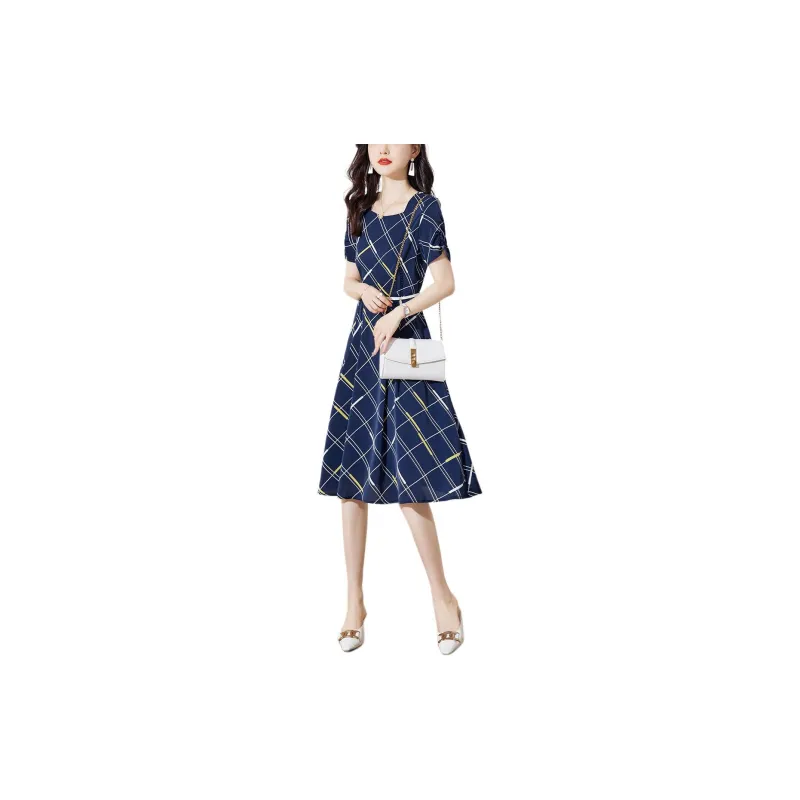 XWI Short Sleeved Dress Women's Navy Blue-1