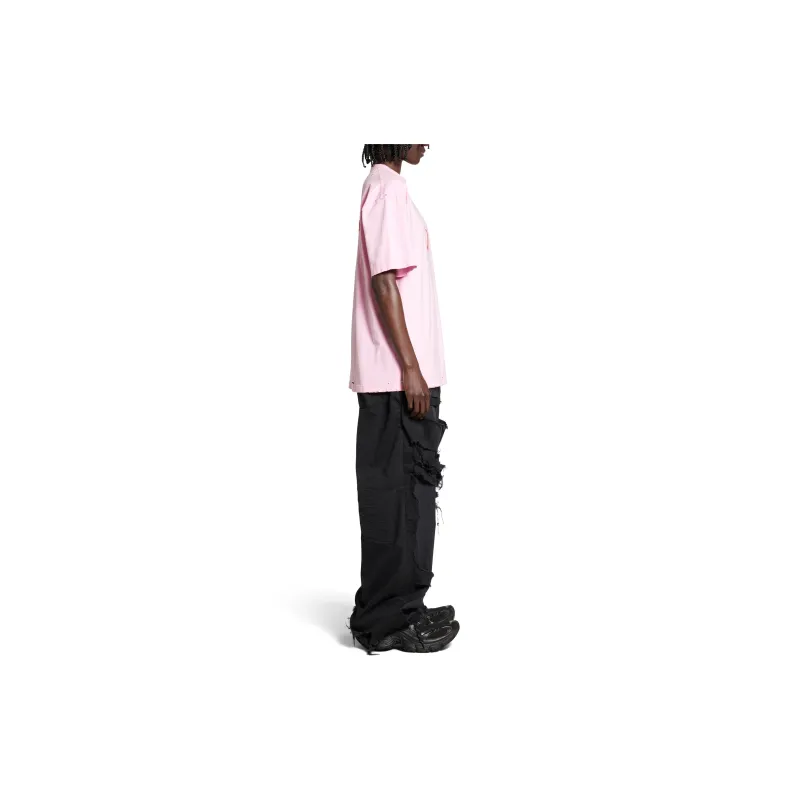 Balenciaga T Shirt Women's Pink Loose Fit-3